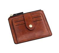 KADSXIYA Cartera delgada de piel sintética para hombre con compartimento para monedas y ranuras para tarjetas de crédito, Marrón