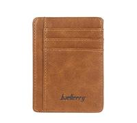 KADSXIYA Cartera delgada de piel sintética para tarjetas de crédito y identificación, monedero casual para dinero para hombres y mujeres, bolsa de moda, Marrón