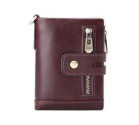KADSXIYA Cartera delgada para hombre, monedero corto para proteger tu información, Café
