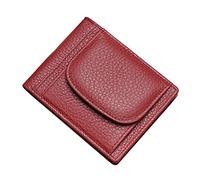 KADSXIYA Cartera fina de piel con bolsillo para monedas, tarjetero, para tarjetas de identificación, Borgoña