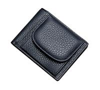 KADSXIYA Cartera fina de piel con bolsillo para monedas, tarjetero, para tarjetas de identificación, Negro -