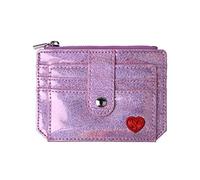 KADSXIYA Cartera holográfica para identificación, dinero, tarjetas de crédito, bolsillo para funda de conductor de negocios, Rosado