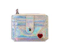 KADSXIYA Cartera holográfica para identificación, dinero, tarjetas de crédito, bolsillo para funda de conductor de negocios, plateado