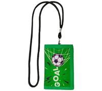 KADSXIYA Cartera para niños con diseño de fútbol, diseño de fútbol, cartera triple con cordón, Balón de fútbol verde