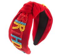 KADSXIYA Diadema anudada para mujer, con cuentas de arroz, con tachuelas, elegante diadema ancha para fiesta