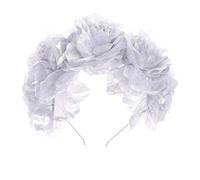 KADSXIYA Diadema de boda para mujer, corona de flores de imitación 3D, aro de metal para el pelo, festival, fiesta, playa, viajes, vacaciones