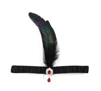 KADSXIYA Diadema de diamantes de imitación y plumas de los años 20 para mujer, boda, fiesta medieval, aro para el pelo