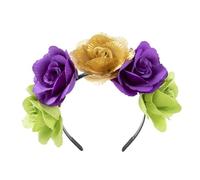 KADSXIYA Diadema de flores de rosas para boda, fiesta, tela floral, decoración elegante para el cabello