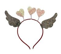 KADSXIYA Diadema de oropel con corazón y alas para niñas dulces para el día de San Valentín para tomar fotos