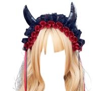 KADSXIYA Diadema plisada de encaje para mujer, para festival de música, maquillaje