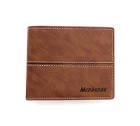 KADSXIYA Elegante cartera de poliuretano para hombre, plegable, de gran capacidad, delgada, Marrón claro