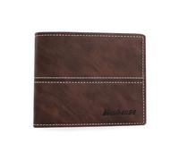 KADSXIYA Elegante cartera de poliuretano para hombre, plegable, de gran capacidad, delgada, Marrón oscuro