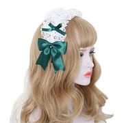 KADSXIYA Elegante diadema con forma de lazo para niñas, con cordones plisados, estilo Lolita