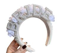 KADSXIYA Elegante diadema con letras 3D y detalle de plumas, diadema de compromiso