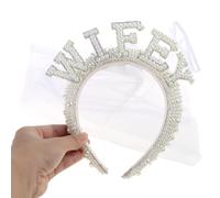 KADSXIYA Elegante diadema de perlas completas con velo, accesorios para el cabello para novia, boda