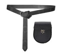KADSXIYA Halloween Props - Cinturón medieval con bolsillo en la cintura, estampado histórico, Negro A, As derailed discription