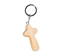 KADSXIYA Llavero de madera simple y cómodo con cruz hecho a mano para hombres y mujeres, Burlywood, como descripción detallada, Burlywood, As detailed description
