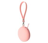 KADSXIYA Monedero redondo para auriculares, bolsa de almacenamiento ligera con cremallera, Rosado