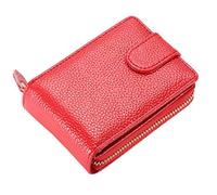 KADSXIYA Portatarjetas de crédito con bloqueo de moda para estuche, bolsillo con cremallera, organizador, Rojo -