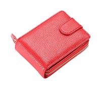 KADSXIYA Portatarjetas de crédito con bloqueo de moda para estuche, bolsillo con cremallera, organizador, Rojo RFID