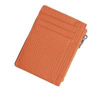 KADSXIYA Tarjetero portátil con ranura para licencia y monedero, cartera delgada, ideal para hombres, Naranja