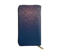 KadUe Cartera de cuero azul marino con estrellas y cielo para mujer, múltiples compartimentos para tarjetas y dinero en efectivo, tarjetas de crédito, Black, Talla única, Contemporáneo