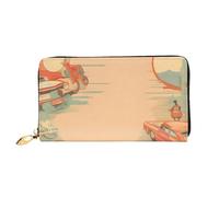 KadUe Cartera de piel con póster para coche, para mujer, múltiples compartimentos para tarjetas y tarjetas de crédito, Black, Talla única, Contemporáneo