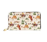 KadUe Cowboy Ride Horse - Cartera de piel para mujer, múltiples compartimentos para tarjetas y tarjetas de crédito, Black, Talla única, Contemporáneo