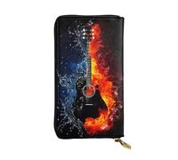 KadUe Ice and Fire - Cartera de piel con diseño de guitarra para mujer, múltiples compartimentos para tarjetas y dinero en efectivo, tarjetas de crédito, Black, Talla única, Contemporáneo