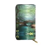 KadUe Little Bridge in The East - Cartera de piel para mujer, múltiples compartimentos para tarjetas y dinero en efectivo, tarjetas de crédito, Black, Talla única, Contemporáneo