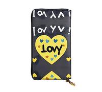KadUe Love You with All My Heart - Cartera de piel para mujer, múltiples compartimentos para tarjetas y dinero en efectivo, tarjetas de crédito, Black, Talla única, Contemporáneo