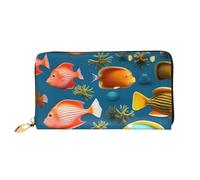 KadUe Submarine Reef Fish - Cartera de piel para mujer, múltiples compartimentos para tarjetas y tarjetas de crédito, Black, Talla única, Contemporáneo