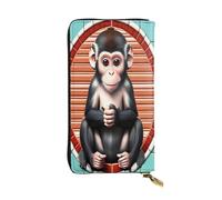 KadUe The Silent Monkey - Cartera de piel para mujer, múltiples compartimentos para tarjetas y dinero en efectivo, tarjetas de crédito, Black, Talla única, Contemporáneo