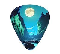 KadUe Water Moon Cave - Púas de guitarra de color a la moda, paquete de 12 unidades, para guitarra acústica, guitarra eléctrica, ukelele. Talla única