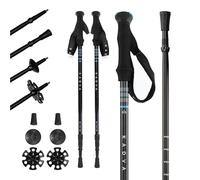 KADVA Bastones de Trekking SAJAMA en Color Azul, tamaño Ajustable 65-135 cm, Mango de Polipropileno, TPR y Espuma EVA para Mayor Comodidad al Usuario, Bastones de Aluminio, robustos y Resistentes a