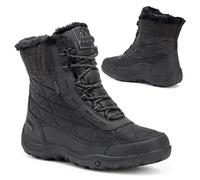 KADVA Botas de invierno para mujer RAVA Color Negro 3M Thinsulate Aislamiento Piel sintética suave y suela antideslizante atípica en nieve y hielo Botas de invierno impermeables y transpirables para