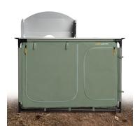KADVA CAMPCook 221 - Armario de cocina plegable para camping, 48,5 x 121 x 83,5 cm, de materiales duraderos, construcción ligera y estable, fácil de montar y transportar, color verde