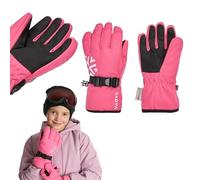 KADVA Mountain Flow Jr - Guantes de invierno para niños, impermeables y cálidos, Softshell y piel sintética, color rosa, para esquí y trineo (L/XL)
