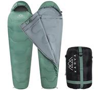 KADVA Mumio - Saco de Dormir para Acampada (230 x 80 cm, con Capucha, Temperatura de Confort, 4 Grados, Ideal para Invierno, Alta retención de Calor, tecnología Ripstop), Color Verde
