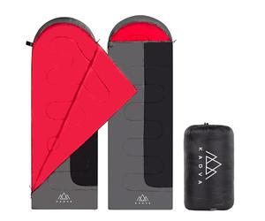 KADVA Saco de Dormir para Acampadas Dorma L con Cierre Lateral Izquierdo 220 x 75 cm Saco de Dormir Gris con Capucha Temperatura Confort 14 Grados para Otoño-Primavera Tecnología Ripstop