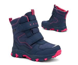 KADVA Snowey Botas de invierno para niños, talla 28, color verde marino, botas de invierno impermeables y transpirables para niños, suela antideslizante y protección reforzada para los dedos