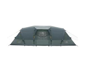 KADVA Tienda de Campaña AIRcamp 8.44 para 8 Personas Construcción Tipo Túnel 640 x 205 x 195 cm Impermeable 3000 mm Dos Habitaciones Vestíbulo Espacioso Bolsillos Prácticos Color Verde