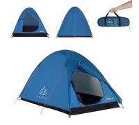 KADVA Tienda de Campaña Festa 2 Tienda 200 x 120 x 105 cm para 2 Personas con Mosquitera Impermeable Ligera y Duradera Estructura de Fibra de Vidrio Ideal para Acampadas y Senderismo Verde|Azul (Azul)