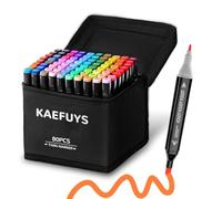 KAEFUYS Rotuladores Colores de 80 Colores Doble Punta Artist Marcadores Permanentes Secado Rápido Marker Pen para Niños, Artistas, Ideales para dibujar, Bocetos, Cómics, Garabatos