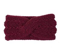 KAEHA SUN-072-00 1 Piezas Crochet Arco Turbante Knit Diadema Mujer Invierno Vendas Elasticas Banda de Pelo más cálido, Rojo