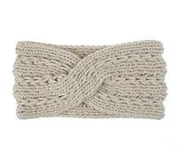 KAEHA SUN-072-25 1 Piezas Crochet Arco Turbante Knit Diadema Mujer Invierno Vendas Elasticas Banda de Pelo más cálido, Beige