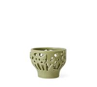 Kähler Design Orangery Spring Leaf 691207 - Portavelas de cerámica (diámetro: 9,5 cm, Altura: 7,5 cm), Color Verde