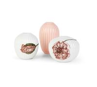 Kähler Jarrón miniatura Hammershøi Poppy 3 piezas blanco-decoración