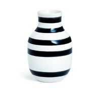 Jarrón Kähler H12,5 cm Omaggio diseño Original con Rayas pintadas a Mano, Negro