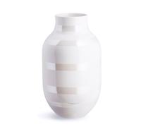 Jarrón Kähler H31 cm Omaggio Originaldesign con Rayas pintadas a Mano, Blanco